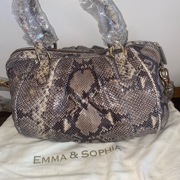 Emma & Sophia Python Snake Skin Crossbody Shoulder Purse Bag NEW - Picture 3 of 6